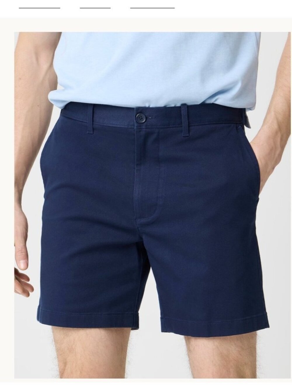 J Crew Mens 7" Flex Chino Flat Front Shorts~Size 29~Navy Blue Golf NWT L9 16